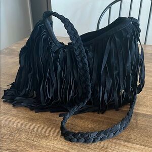 Black Fringe Shoulder Bag